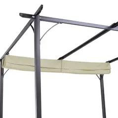 Outsunny 3 x 3(m) Metal Pergola with Retractable Roof, Garden Gazebo Metal Pergola Canopy. Outdoor Sun Shade Shelter for Party BBQ, Beige - 8