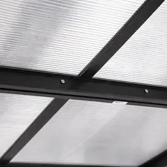 Outsunny 4.35 x 3m Outdoor Patio Gazebo Pergola, Retractable Pergola Canopy Aluminum Post & PC Roof,  Grey - 8