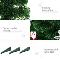 HOMCOM 3FT Green Fibre Optic Artificial Christmas Tree Xmas Colourful LED Scattered Tree with Snowflakes Ornaments Fireproofing - 5