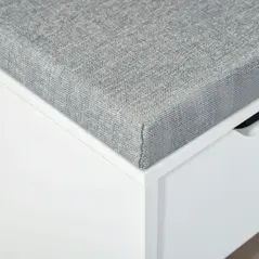 HOMCOM Shoe Storage Bench with Cushion - White - 7