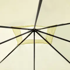 Outsunny 3 x 3 Meters Patio Garden Metal Gazebo Marquee Steel Frame with Canopy Awning Tent Water Resistant Cream - 9