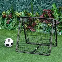 HOMCOM Angle Adjustable Double Sided Rebounder Net Training Aid Target Soccer Goal Kickback For Football, Baseball, Basketball - 75L x 75W cm - 2