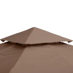 Outsunny 3x3 m Double-Tier Canopy Top Replacement-Coffee - 8