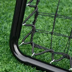 HOMCOM Angle Adjustable Double Sided Rebounder Net Training Aid Target Soccer Goal Kickback For Football, Baseball, Basketball - 75L x 75W cm - 8