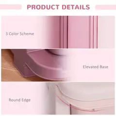 HOMCOM 3 Drawers Plastic Storage Units, 3 Tier Kids Storage Units, Children Toy Chest for Nursery, Playroom, Bedroom, Pink - 5