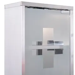 HOMCOM Stainless Steel wall mounted Medicine Cabinet with 2 Shelves + Security Glass Door Lockable 48 cm(H) - 4