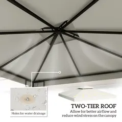 Outsunny 3 x 3 m Replacement Gazebo Canopy - Cream White - 4
