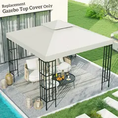 Outsunny 3 x 3 m Replacement Gazebo Canopy - Cream White - 2