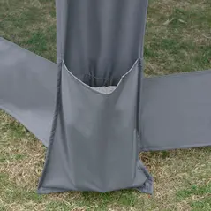 Outsunny 3.8m x 3.2m Pop Up Gazebo Hexagonal Canopy Tent Outdoor Sun Protection with 6 Mesh Sidewalls, Hand Bag, Grey - 9