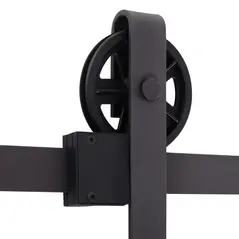 HOMCOM 6ft Modern Single Sliding Barn Door Track Kit Set Closet Hardware for Single Wooden Door - 8