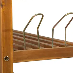 HOMCOM 5-Tier Shoe Rack, Acacia Wooden Shoe Storage Organiser with Hangers, Holds up to 19 Pairs, for Entryway, Living Room, 64 x 26 x 82 cm, Teak - 8