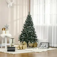 HOMCOM 5FT Artificial Christmas Tree with Pine Cones, Holiday Home Xmas Decoration Automatic Open, Green - 2