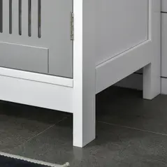 kleankin Modern Under Sink Cabinet with 2 Doors, Bathroom Vanity Unit, Pedestal Under Sink Design, Storage Cupboard with Adjustable Shelves, Grey - 7