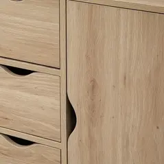 HOMCOM Bathroom Cabinet, Freestanding Storage Cabinet with 4 Drawers, Door Cupboard for Living Room, Kitchen, Bedroom, Natural - 9