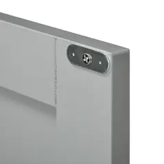kleankin Pedestal Under Sink Cabinet with Double Doors, Modern Bathroom Vanity Storage Unit with Shelves, Light Grey - 9