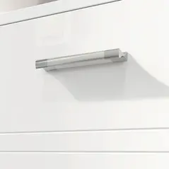 kleankin Under Sink Cabinet, Bathroom Vanity Unit, Pedestal Under Sink Design, Storage Cupboard with Adjustable Shelf, High Gloss, White - 9