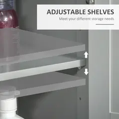 kleankin Modern Bathroom Floor Cabinet - Grey - 5