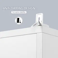kleankin Tall Bathroom Storage Cabinet with Mirror, Freestanding Floor Cabinet Tallboy Unit with Adjustable Shelves, White - 7