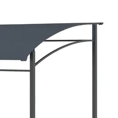 Outsunny 2.2 x 1.5 m BBQ Grill Gazebo Tent, Garden Grill with Metal Frame, Curved Canopy and 10 Hooks, Outdoor Sun Shade, Grey - 9
