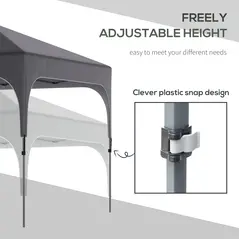 Outsunny 3 x 3(M) Pop Up Gazebo, UPF 50+ Foldable Canopy Tent with Wheeled Carrybag, 4 Leg Weight Bags, Height Adjustable Marquee Shelter 1 person easy setup for Outdoor Garden Patio Party, Dark Grey - 6