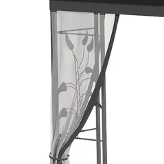 Outsunny 3 x 3(m) Steel Frame Double Roof Garden Gazebo - Grey - 9