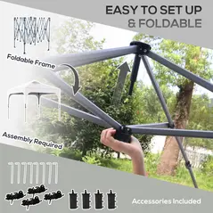 Outsunny 3 x 3(M) Pop Up Gazebo, UPF 50+ Foldable Canopy Tent with Wheeled Carrybag, 4 Leg Weight Bags, Height Adjustable Marquee Shelter 1 person easy setup for Outdoor Garden Patio Party, White - 5