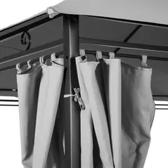 Outsunny 4m x 3(m) Metal Gazebo Canopy Party Tent Garden Pavillion Patio Shelter Pavilion with Curtains Sidewalls, Dark Grey - 7