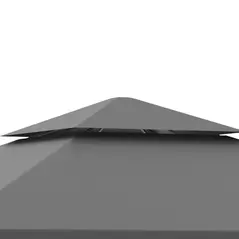 Outsunny 3 x 3m Outdoor Steel Gazebo with 2 Tier Roof, Garden Gazebo Patio Canopy Marquee Shelter with Decorative Steel Frame - Grey - 9