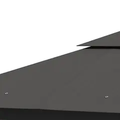 Outsunny 3 x 3(m) Steel Frame Double Roof Garden Gazebo - Grey - 8