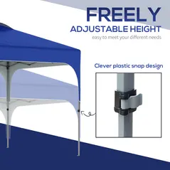 Outsunny 3 x 3(M) Pop Up Gazebo, UPF 50+ Foldable Canopy Tent with Wheeled Carrybag, 4 Leg Weight Bags, Height Adjustable Marquee Shelter 1 person easy setup for Outdoor Garden Patio Party, Blue - 6