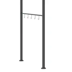 Outsunny 2.2 x 1.5 m BBQ Grill Gazebo Tent, Garden Grill with Metal Frame, Curved Canopy and 10 Hooks, Outdoor Sun Shade, Grey - 7