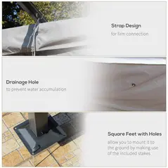 Outsunny 3.5M X 3.5M Metal Pergola Gazebo Awning Retractable Canopy Outdoor Garden Sun Shade Shelter Marquee Party BBQ, Grey - 6