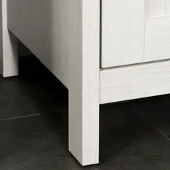 kleankin Tall Bathroom Storage Cabinet, Freestanding Tower Cabinet with 3 Open Shelves and Adjustable Shelf, Antique White - 9