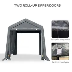 Outsunny 9 X 7.5ft Temporary Outdoor Equipment Shed - Dark Grey - 6