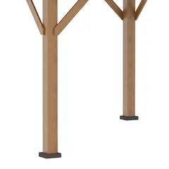Outsunny 3.5 x 3.5m Outdoor Hardtop Gazebo Canopy with Two-tier Metal Roof and Solid Wood Frame Outdoor Patio Shelter for Patio, Garden, Black - 9