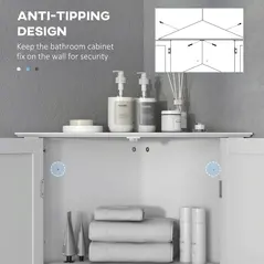 kleankin Triangle Bathroom Cabinet, Corner Bathroom Storage Unit with Adjustable Shelf and Recessed Door, Free Standing, White - 6