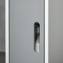 kleankin Modern Bathroom Storage Cabinet, Freestanding Tall Bathroom Cabinet with Open Shelves and 3 Cupboards with Door, for Bedroom Hallway, Grey - 9
