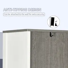kleankin Tall Bathroom Storage Cabinet, Freestanding Tower Cabinet with 3 Open Shelves and Adjustable Shelf, Antique White - 6