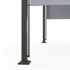 Outsunny 3 x 3(m) Outdoor Pergola, Garden Pergola Gazebo with Adjustable Canopy, Grey - 9