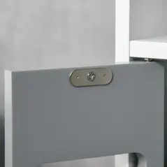 kleankin Modern Bathroom Storage Cabinet, Freestanding Tall Bathroom Cabinet with Open Shelves and 3 Cupboards with Door, for Bedroom Hallway, Grey - 8