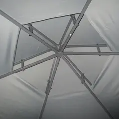 Outsunny 3 x 3(m) Hexagon Gazebo Patio Canopy Party Tent Outdoor Garden Shelter w/ 2 Tier Roof & Side Panel - Grey - 8