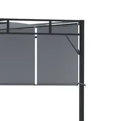 Outsunny 3 x 3(m) Steel Pergola Gazebo with Sliding Roof, Garden Gazebo Canopy Sun Shade Shelter for Outdoor, Deck, Patio, Dark Grey - 7