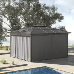 Outsunny Set of Four 3 x 3m Gazebo Replacement Walls - Light Grey - 2