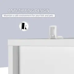 kleankin Tall Bathroom Storage Cabinet with Mirror, Narrow Bathroom Unit, Freestanding Bathroom Cupboard with Adjustable Shelves and 2 Doors, White - 6