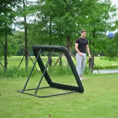 HOMCOM Football Training Net Target Goal, with Adjustable Angles - Black - 9