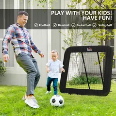 HOMCOM Football Training Net Target Goal, with Adjustable Angles - Black - 4