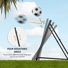 HOMCOM Football Training Net Target Goal, with Adjustable Angles - Black - 5