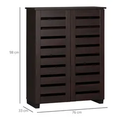 HOMCOM 15 Shoe Storage Cabinet - Wood-Effect - 3