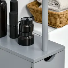 HOMCOM Tall Bathroom Cabinet, Freestanding Bathroom Storage Cabinet with 2-Tier Shelf and Drawers, Narrow Cupboard Storage Unit, Grey - 7