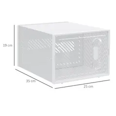 HOMCOM 8PCS Clear Shoe Box, Plastic Stackable Shoe Storage Box for UK/EU Size up to 8.5/43 with Magnetic Door for Women/Men, 25 x 35 x 19cm - 3